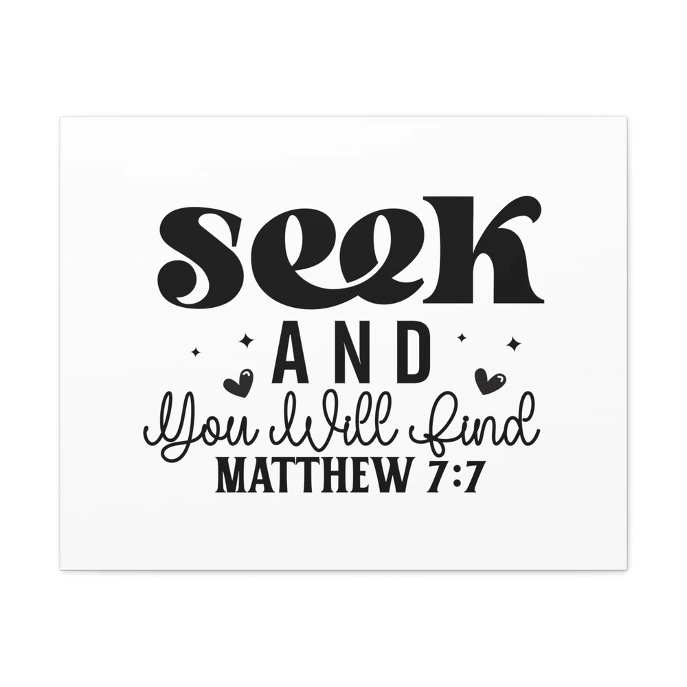 Scripture Walls Matthew 7:7 Seek and You Will Find Bible Verse Canvas Christian